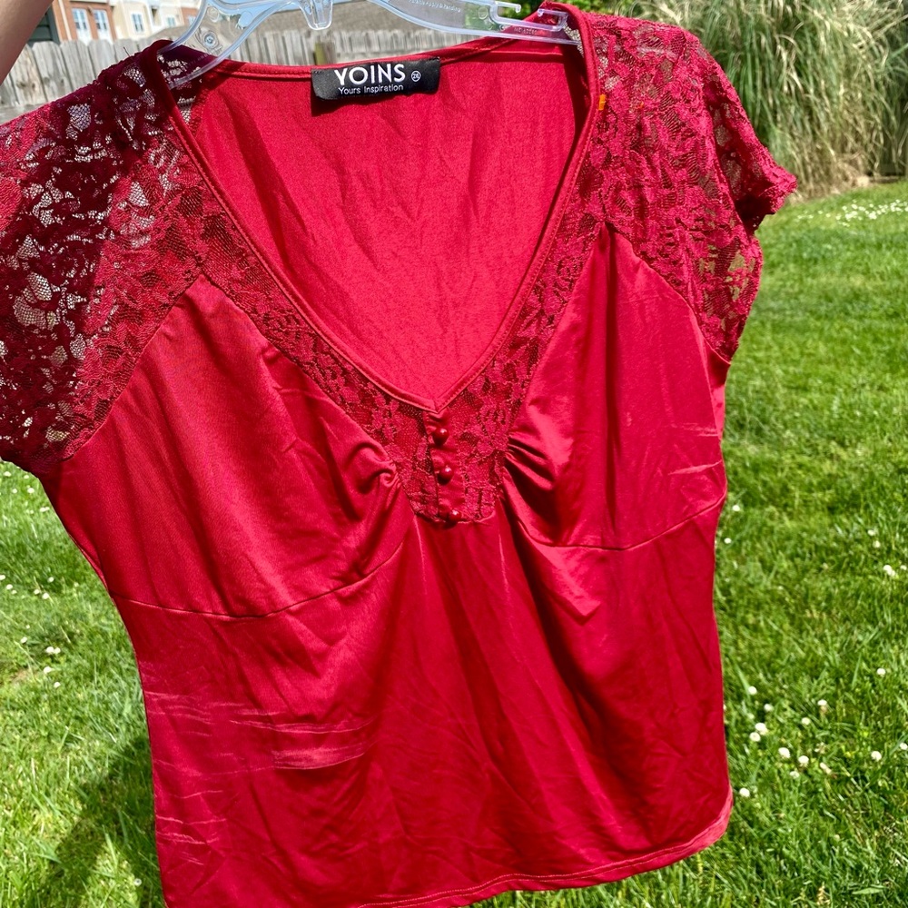 Red Lace Top